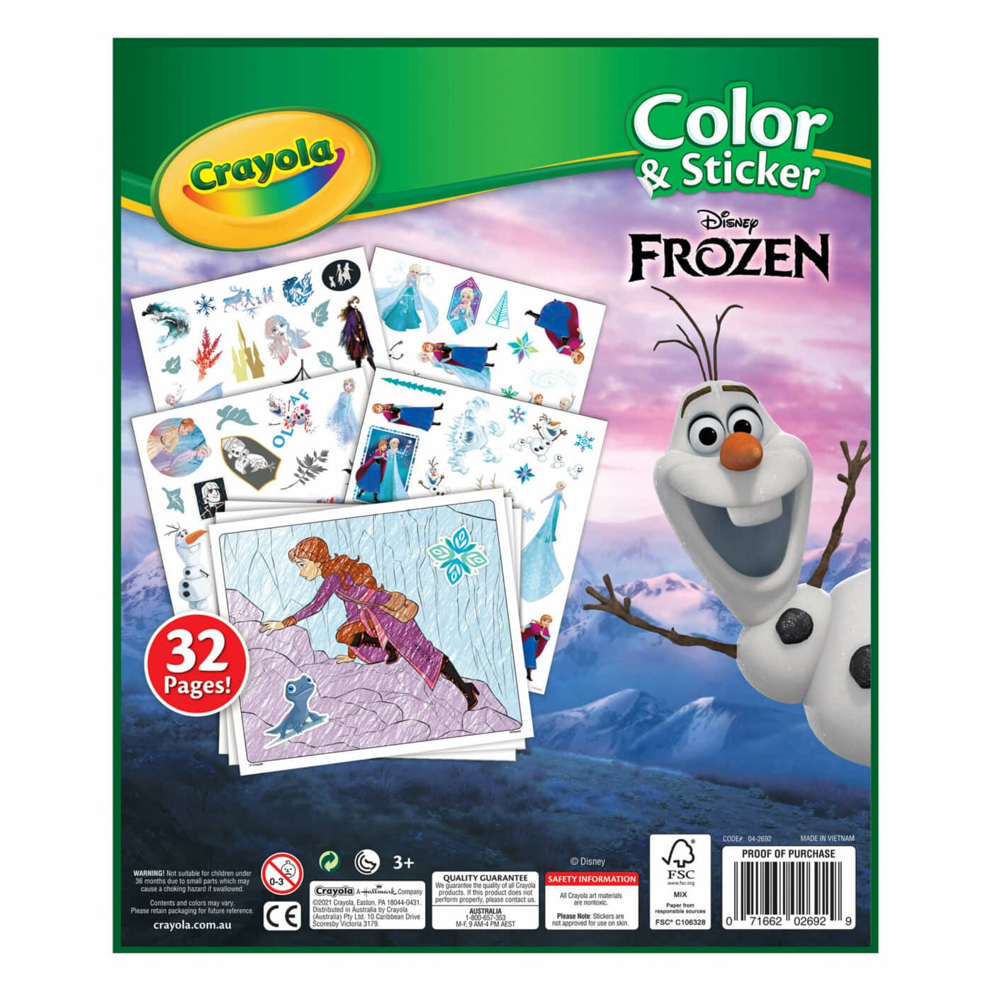 Crayola - Colour & Sticker Book - Disney Frozen 2-6