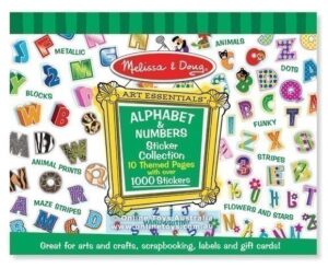 1000 Sticker Collection - 10 Alphabet and Numbers Themes