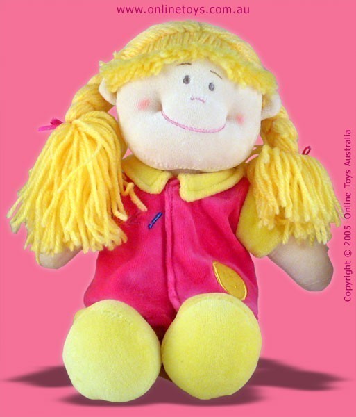 30cm Yellow Rag Doll - Seated Position