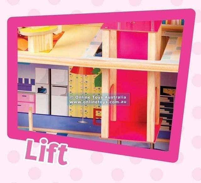 4 Level Dollhouse with Lift - Lift