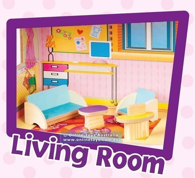 4 Level Dollhouse with Lift - Living Room