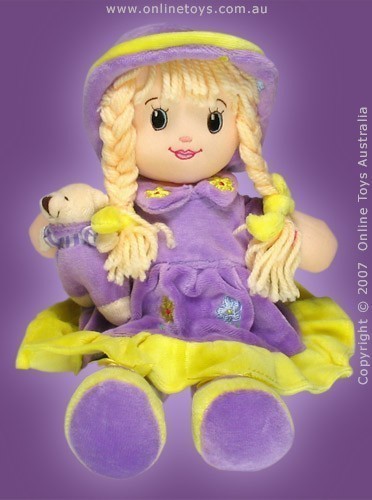 Aimee Rag Doll - Purple -32cm