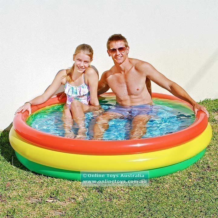 Air Time - Inflatable 3-Ring Padded Floor Pool 150cm X 29cm