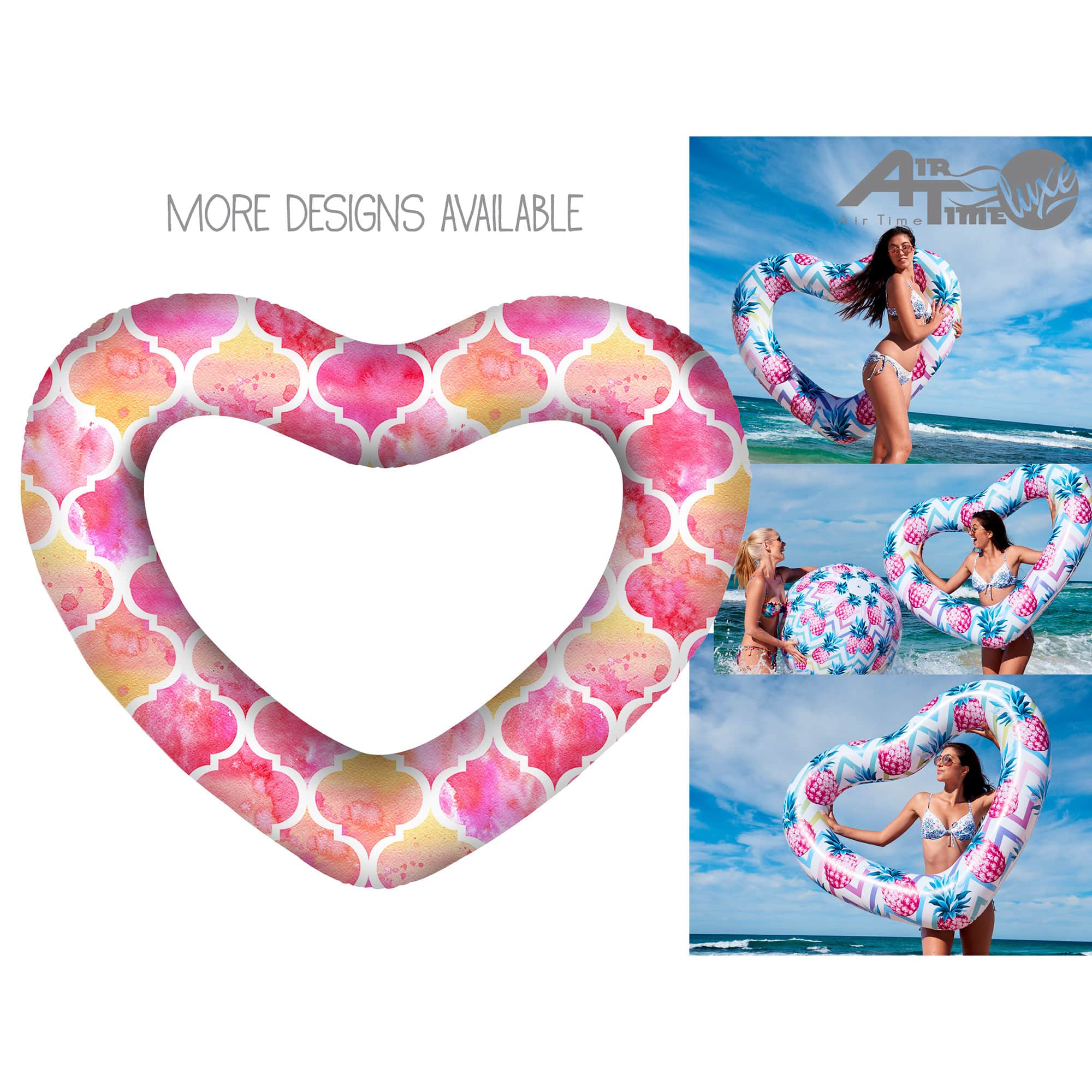 Air Time Luxe - Heart-Shaped Swim Ring Assortment