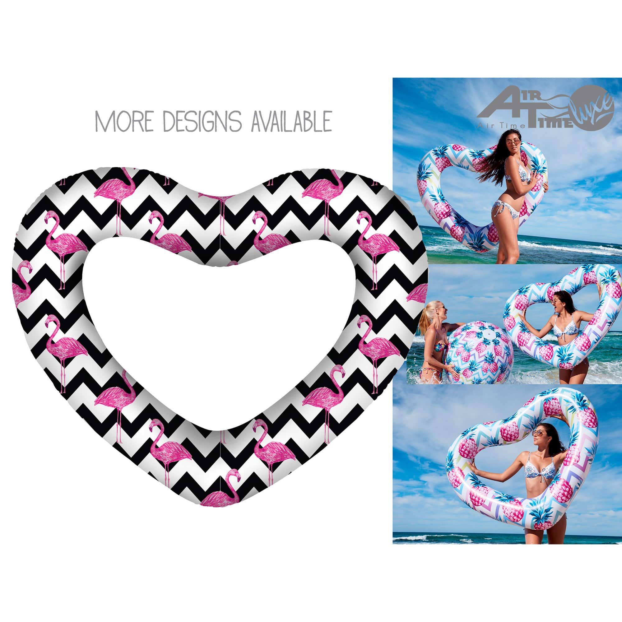 Air Time Luxe - Heart-Shaped Swim Ring Assortment