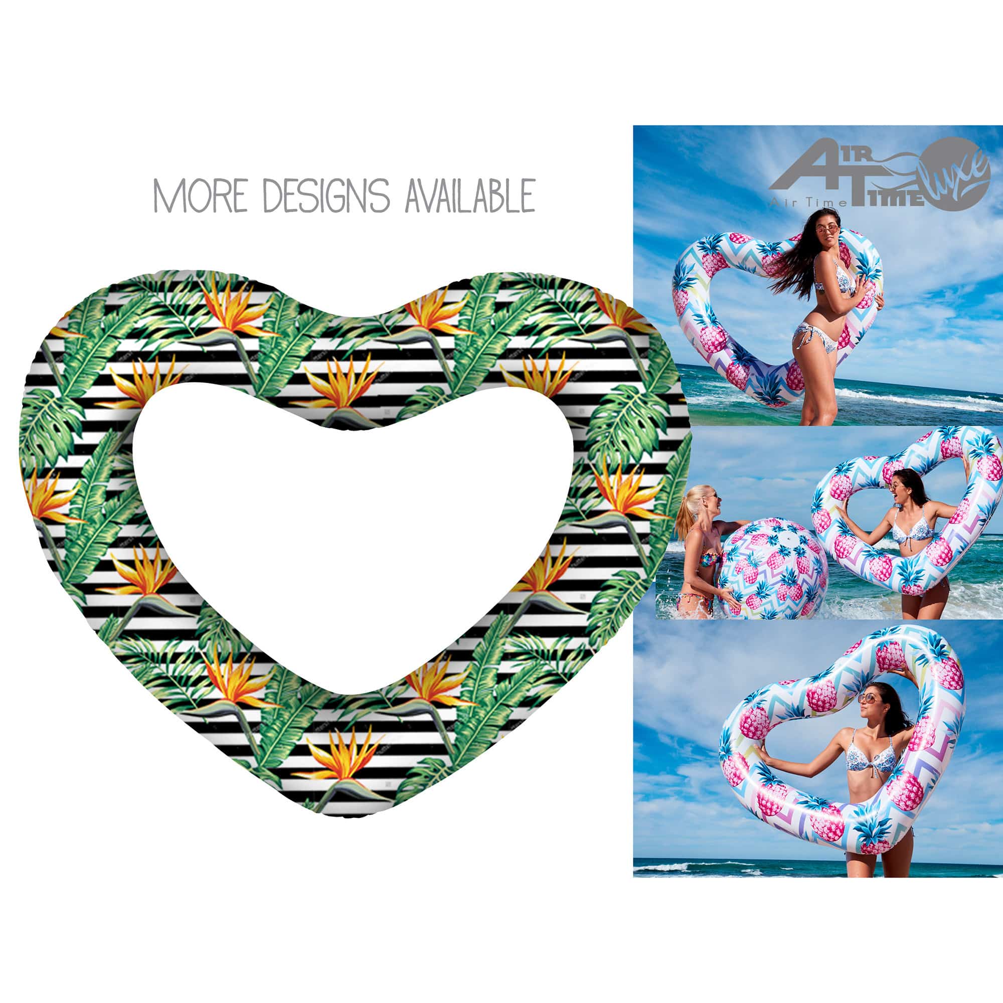 Air Time Luxe - Heart-Shaped Swim Ring Assortment