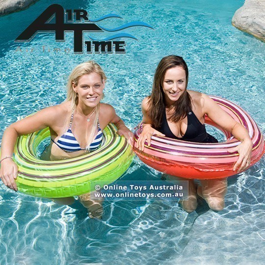 Air Time - Swim Ring 90cm - Transparent Stripes