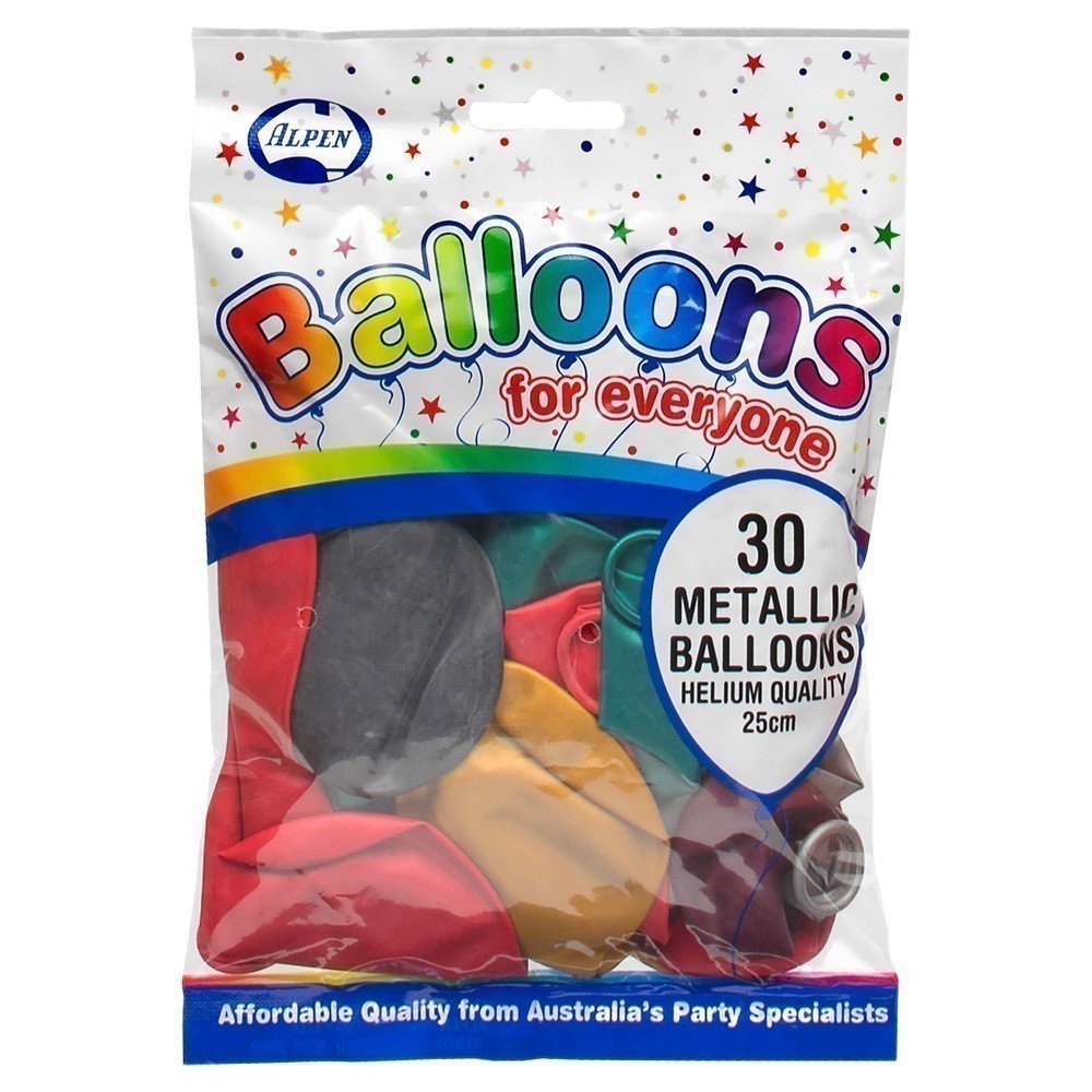 Alpen - Balloons - 30 x 25cm Metallic Mixed Colours
