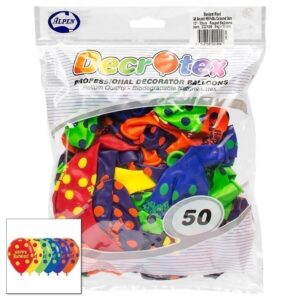 Alpen - Balloons - 50 X 30cm PolkaDot Birthday Mixed Colours