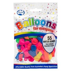Alpen - Balloons - 55 X 5cm Water Bombs Mixed Colours