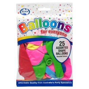 Alpen - Balloons - Assorted Shape Balloons Mixed Colours