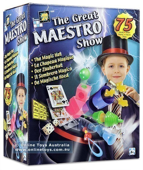 Details about   75 MAGIC TRICKS-The Great Maestro Show Ultimate Magic Kit with Hat