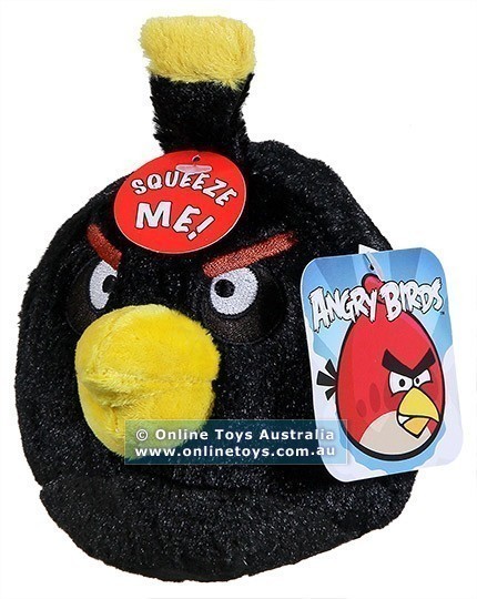 Angry Birds - 13cm Plush with Sound - Black Bird