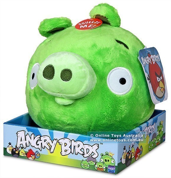 Angry Birds - 20cm Deluxe Plush with Sound - Green Pig