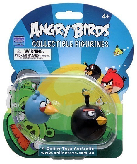 Angry Birds - Collectible Figurines Twin Pack - Blue and Black Angry Birds