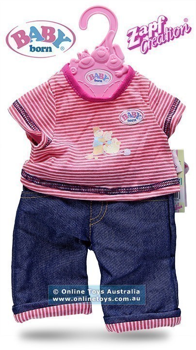BABY Born Dress Collection - 805206 - Stripped Top and Jeans