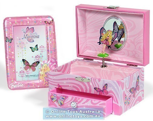 Barbie Mariposa - Musical Jewellery Box and Photo Frame