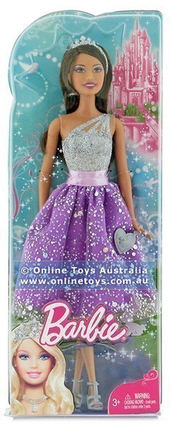 Barbie - Modern Princess Doll - Brunette Purple