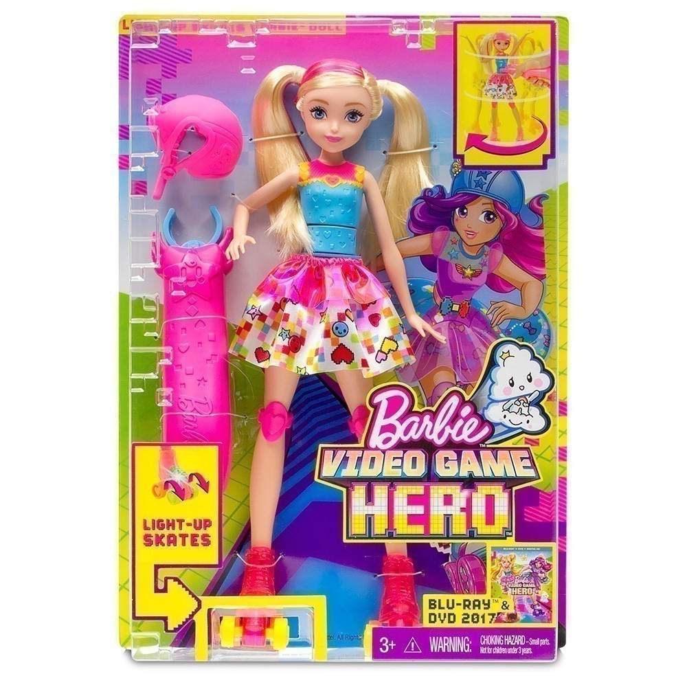 Barbie - Video Game Hero Light-Up Skates Barbie Doll