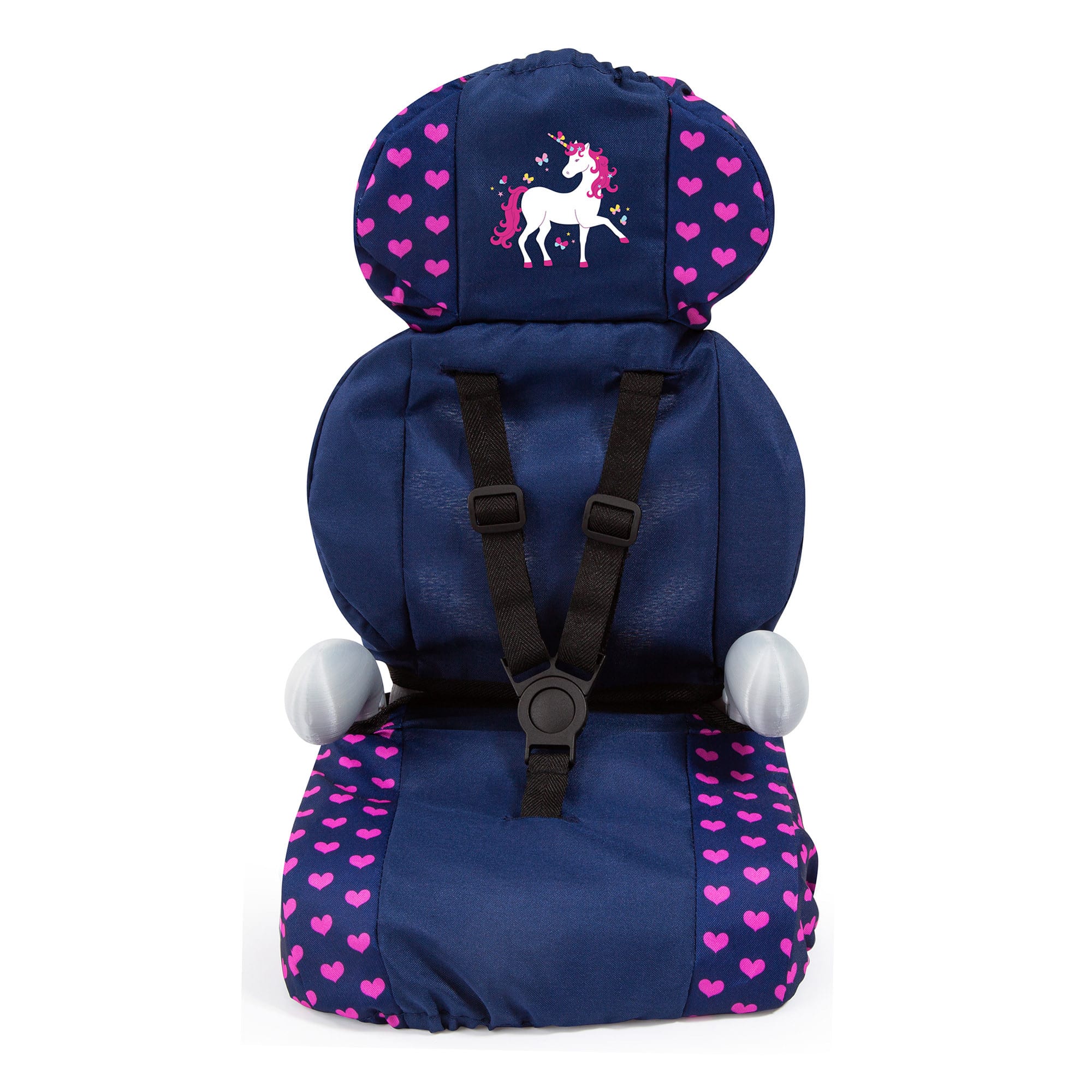 Bayer Deluxe Doll Booster Seat - Blue with Pink Hearts & Unicorn