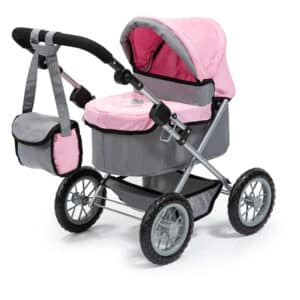 Bayer Trendy Pram - Grey with Pink Trim and Fairy