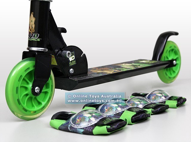 Ben 10 - Alien Force - Alloy Foldable Scooter with Pads Combo