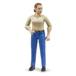 Bruder - Bworld Female Figure - Light Shirt & Blue Jeans