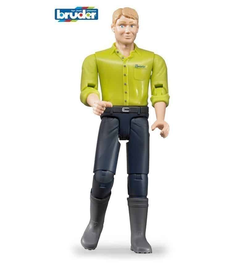 Bruder - Bworld Male Figure - Green Shirt & Blue Jeans