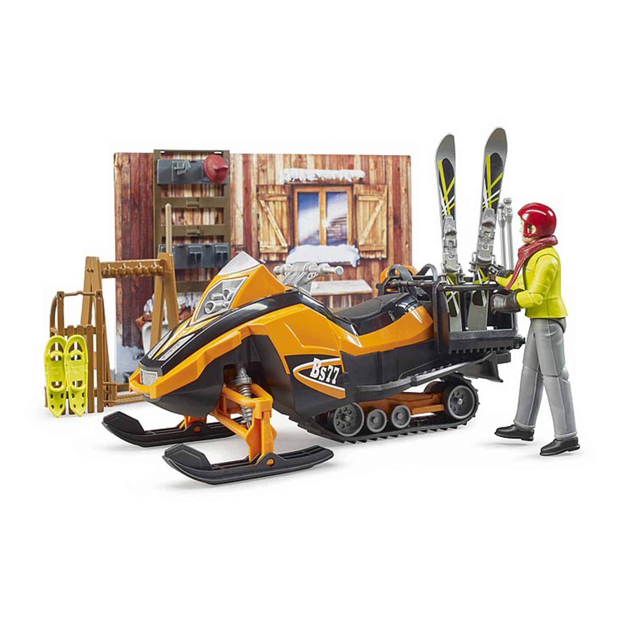 Bruder - bworld mountain hut with snowmobile