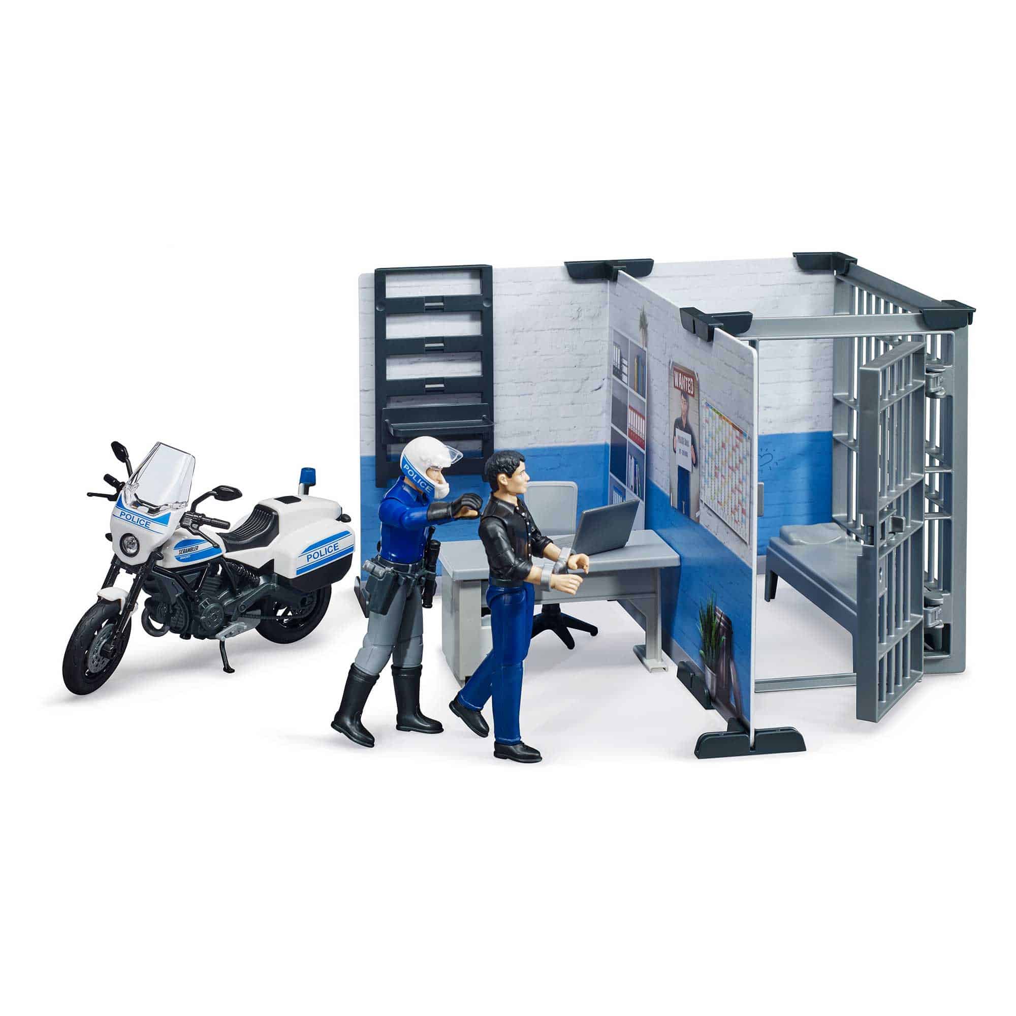 Bruder - Bworld Police Station with Police Motorbike