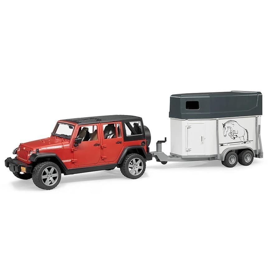 Bruder - JEEP Wrangler Unlimited Rubicon With Horse Trailer and Horse