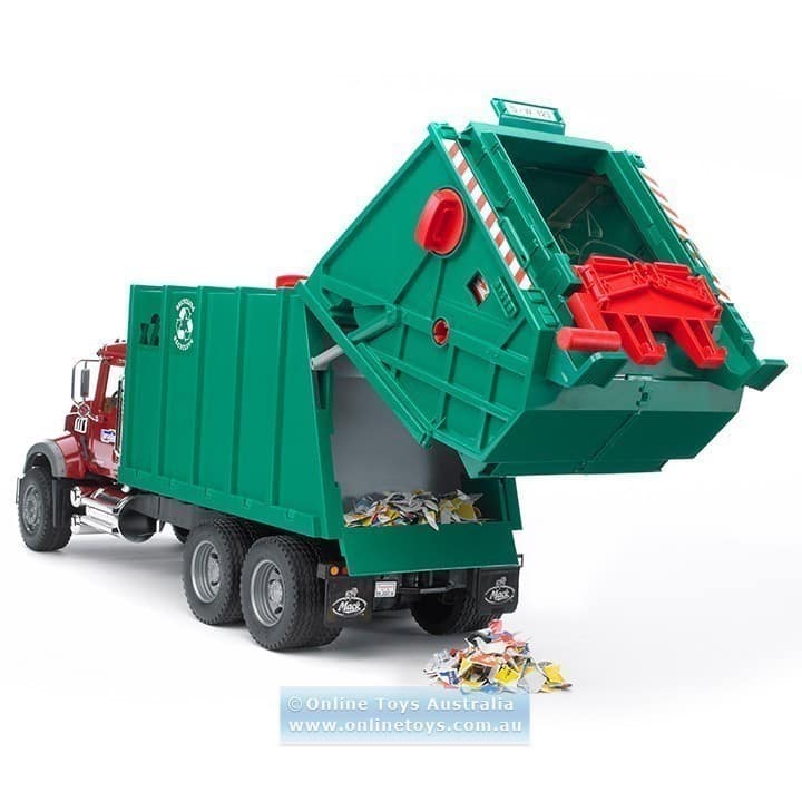 Bruder - Mack Granite Rear Loading Garbage Truck - Green