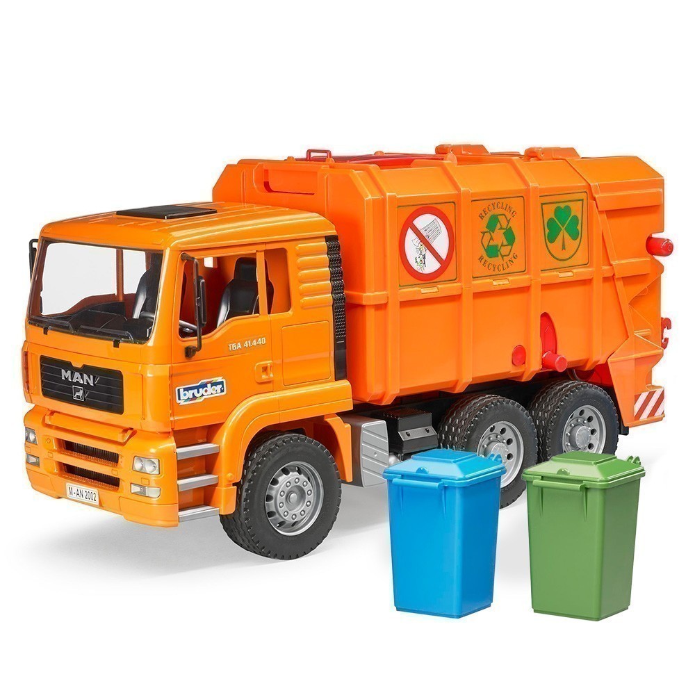 Bruder - MAN Rear Loading Garbage Truck - Orange