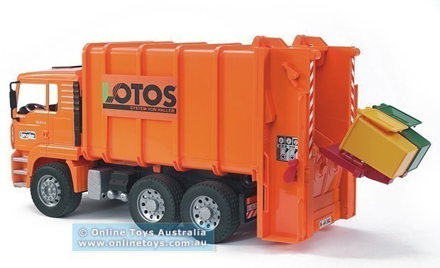 Bruder - MAN TGA Rear Loading Garbage Truck - Orange