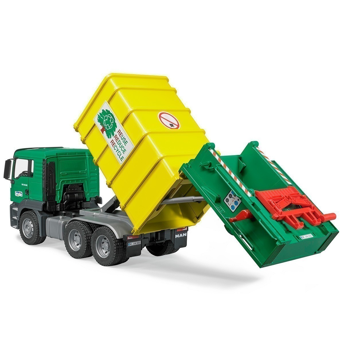 Bruder - MAN TGS Rear Loading Garbage Truck - Green
