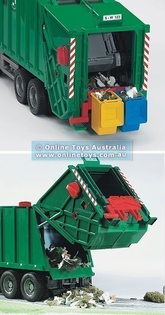 Bruder - MB Actros Rear Loading Garbage Truck - Green