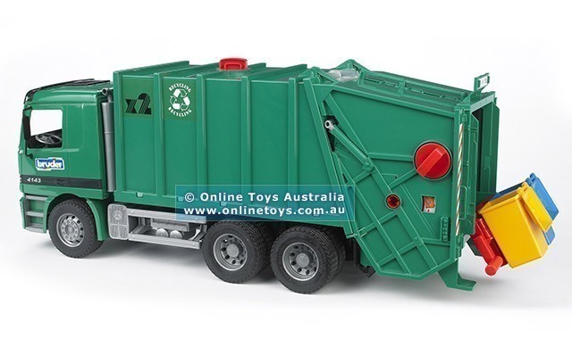 Bruder - MB Actros Rear Loading Garbage Truck - Green