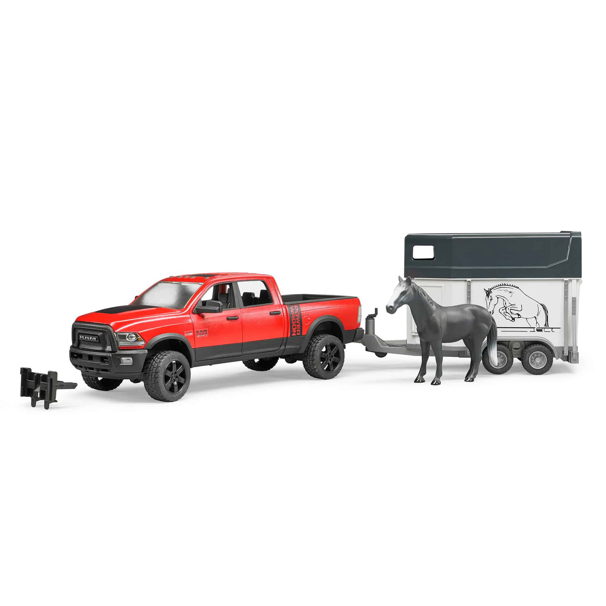Bruder - RAM 2500 Power Wagon With Horse Trailer & Horse