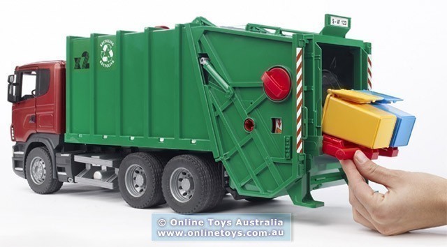 Bruder - Scania R-Series Rear Loading Garbage Truck - Loading Bins