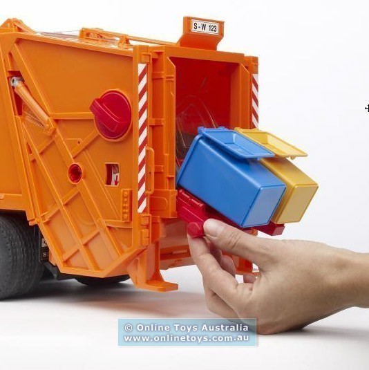 Bruder - Scania R-Series Rear Loading Garbage Truck - Orange