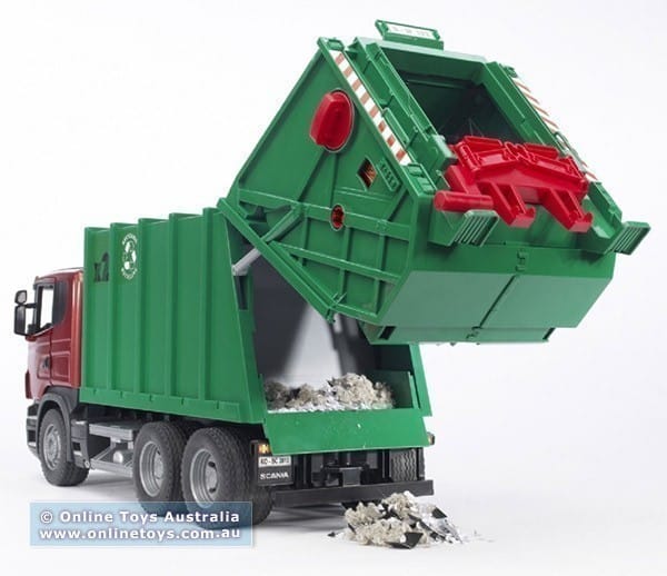 Bruder - Scania R-Series Rear Loading Garbage Truck - Rear View