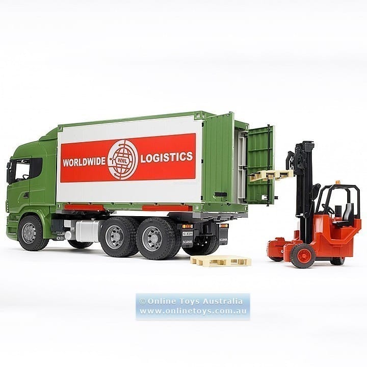 Bruder - Scania R-Series Truck with Container and Forklift