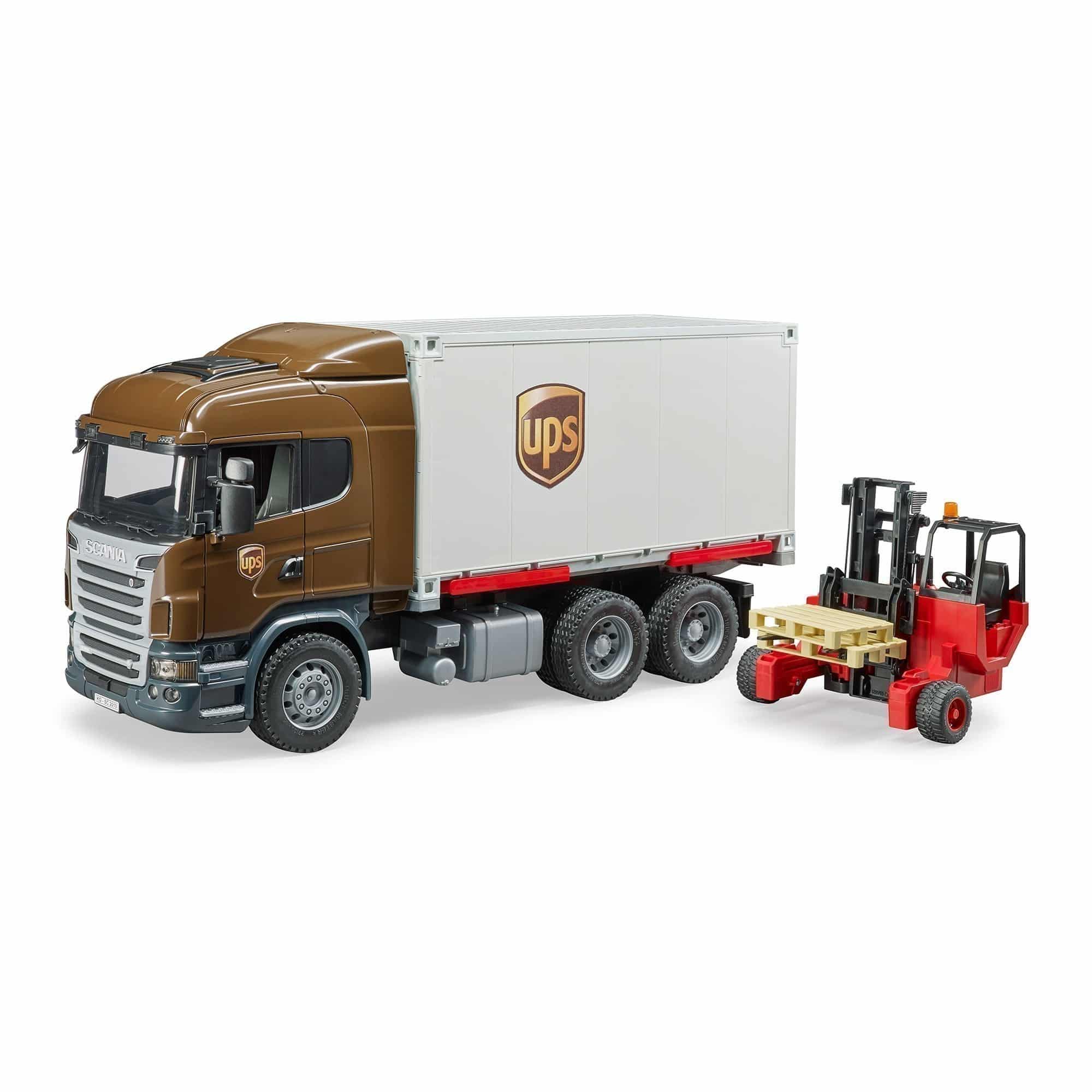 Bruder - Scania R-Series UPS Logistics Truck With Mobile Forklift