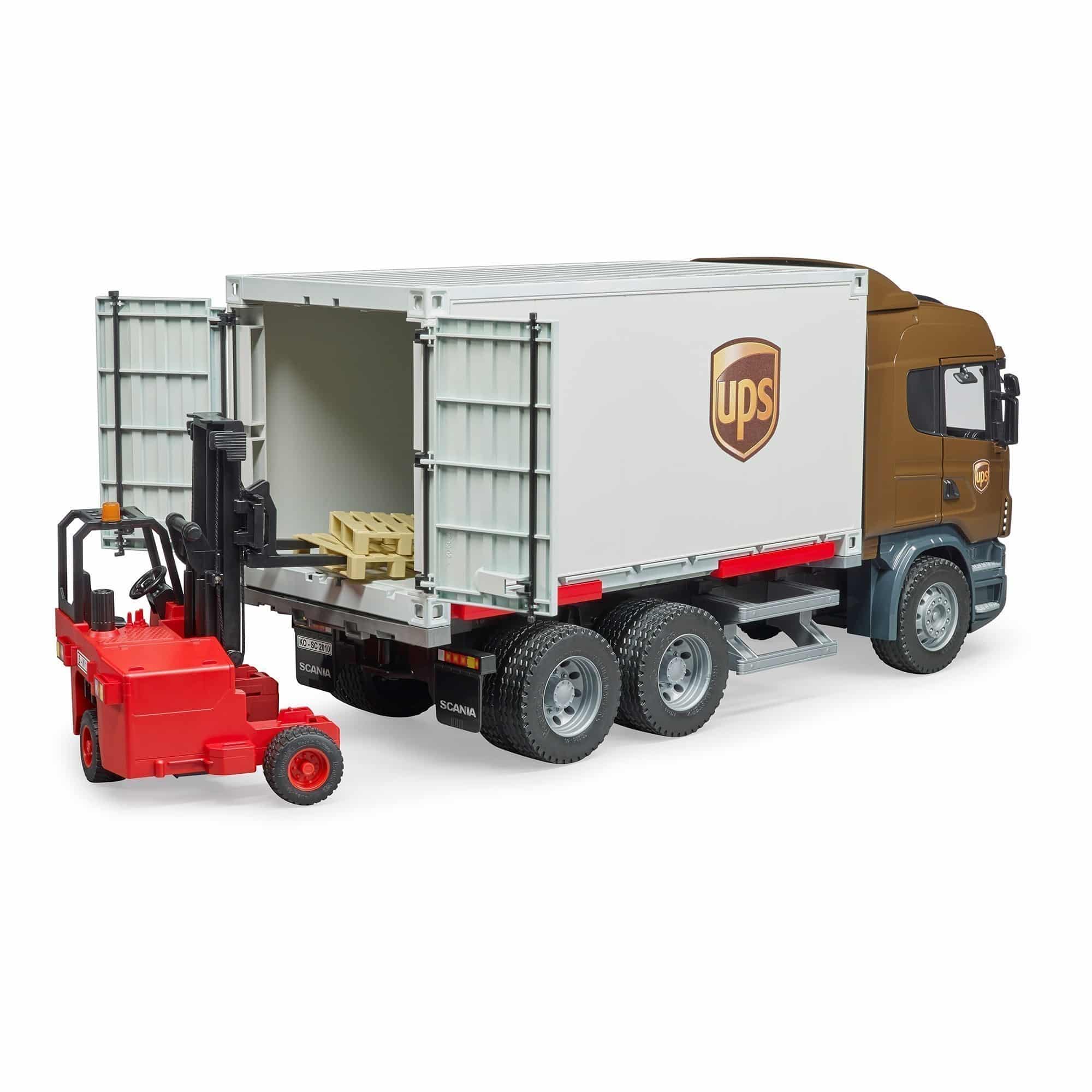 Bruder - Scania R-Series UPS Logistics Truck With Mobile Forklift
