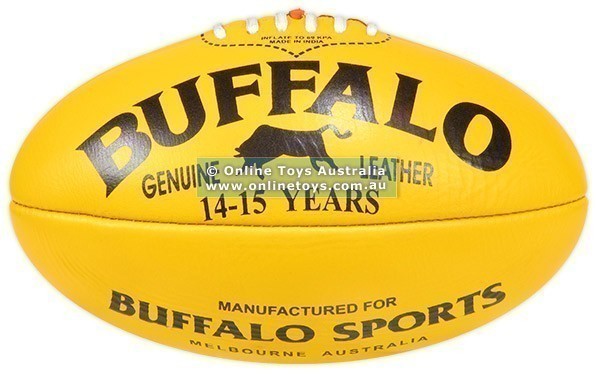 Buffalo - Top Grade Leather Football - 14-15 Years - Yellow