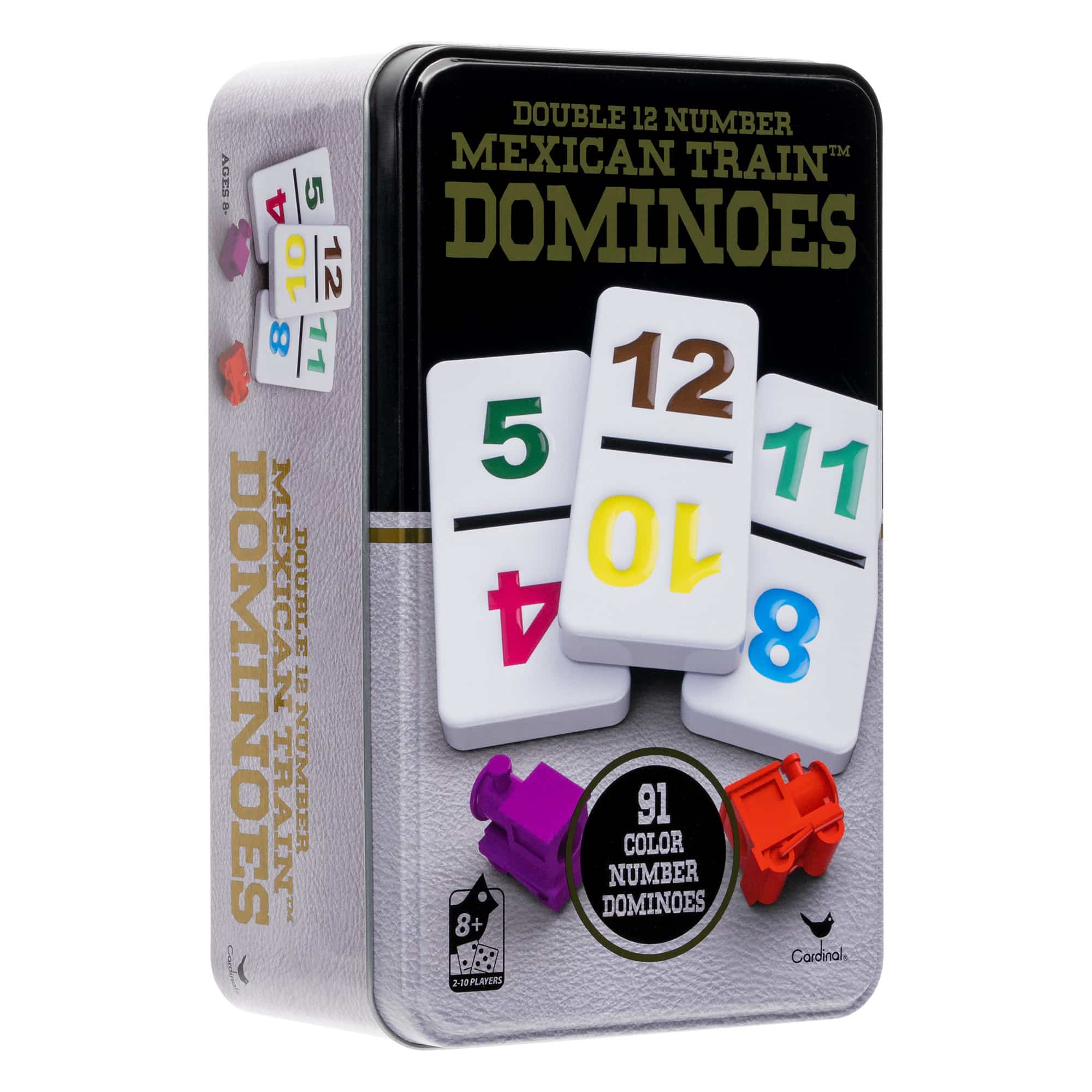 Cardinal - Double Twelve Mexican Train Dominoes In Tin