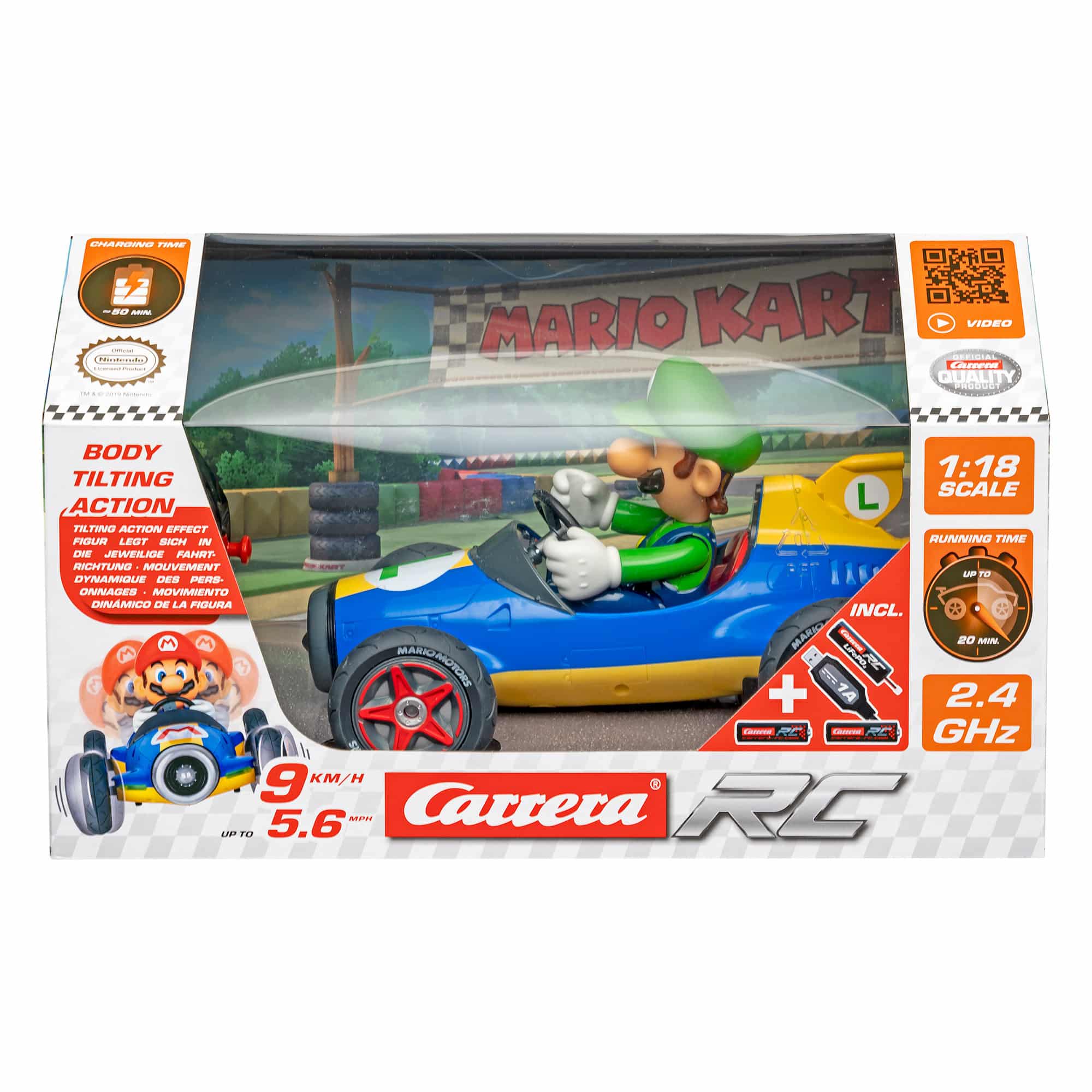 Carrera - Mario Kart RC - 2.4GHz Mach 8 Luigi