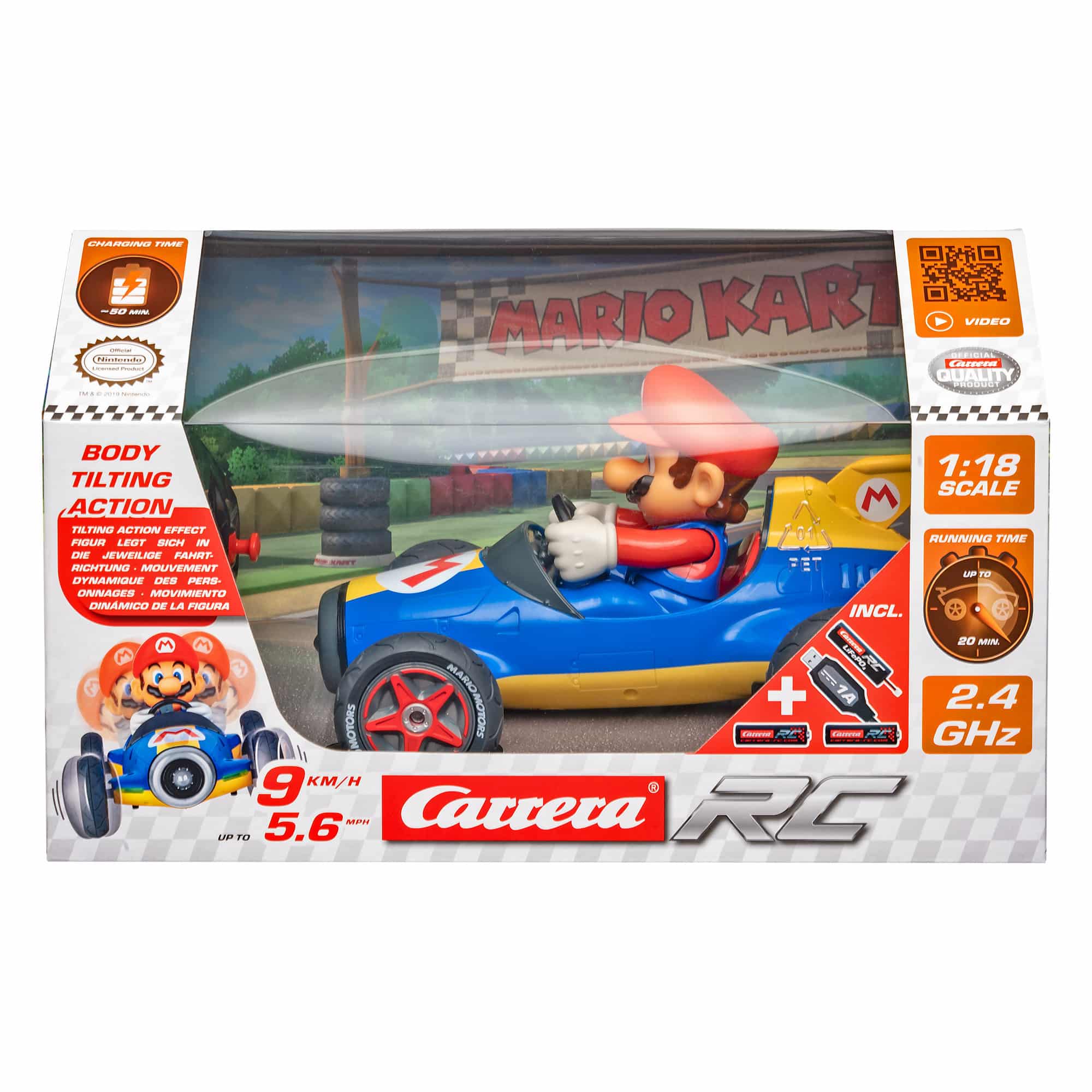 Carrera 181066 RC Official Licensed Kart Mach 8 Mario 1: 18 Scale 2.4 Ghz