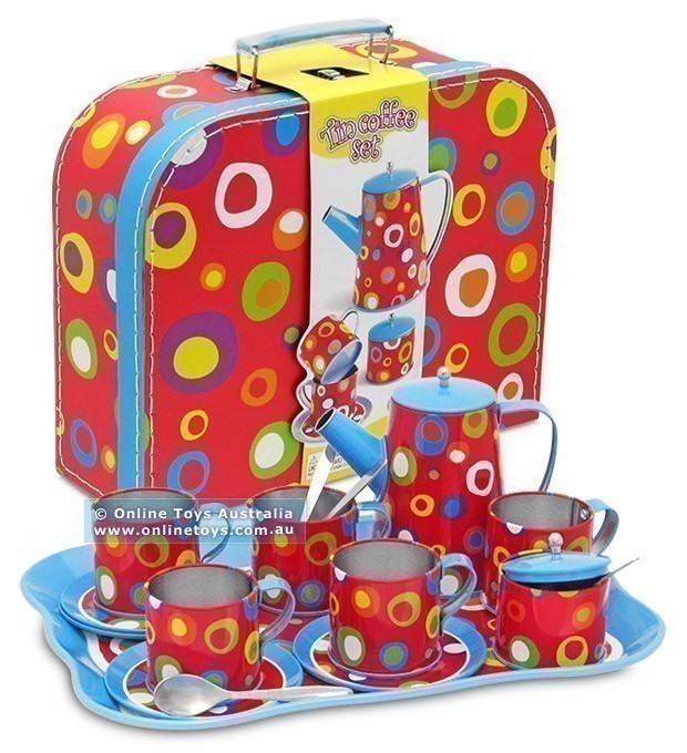 Children's Tin Coffee Set - Multi-Colour
