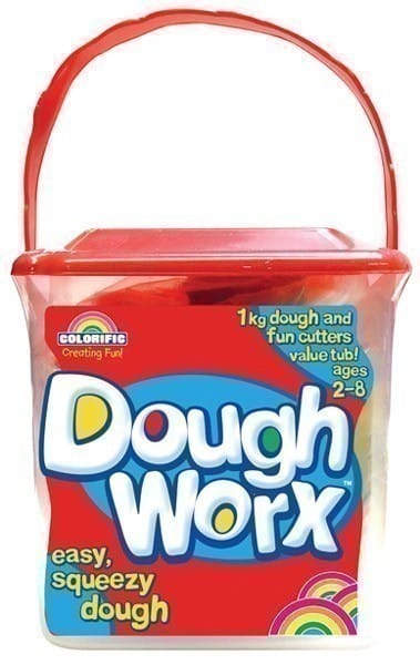 Colorific Dough Worx 1kg Tub with Fun Cutters